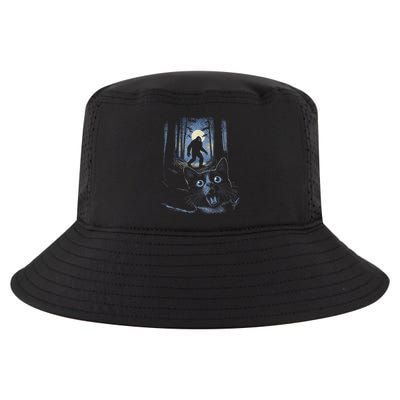 Surprised Scared Cat Selfie With Bigfo Ot Sasquatch Cool Comfort Performance Bucket Hat