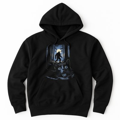 Surprised Scared Cat Selfie With Bigfo Ot Sasquatch Hoodie