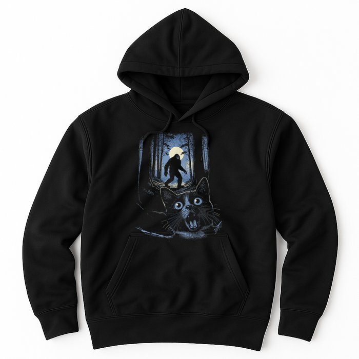 Surprised Scared Cat Selfie With Bigfo Ot Sasquatch Hoodie