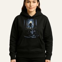 Surprised Scared Cat Selfie With Bigfo Ot Sasquatch Hoodie