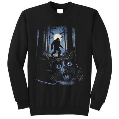 Surprised Scared Cat Selfie With Bigfo Ot Sasquatch Sweatshirt