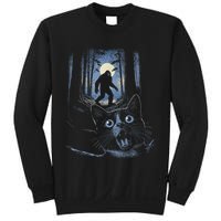 Surprised Scared Cat Selfie With Bigfo Ot Sasquatch Sweatshirt