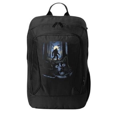 Surprised Scared Cat Selfie With Bigfo Ot Sasquatch City Backpack