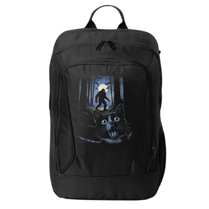 Surprised Scared Cat Selfie With Bigfo Ot Sasquatch City Backpack