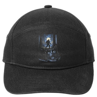 Surprised Scared Cat Selfie With Bigfo Ot Sasquatch 7-Panel Snapback Hat
