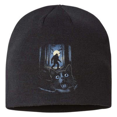 Surprised Scared Cat Selfie With Bigfo Ot Sasquatch Sustainable Beanie