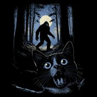 Surprised Scared Cat Selfie With Bigfo Ot Sasquatch 16 in Basic Backpack