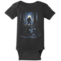 Surprised Scared Cat Selfie With Bigfo Ot Sasquatch Baby Bodysuit