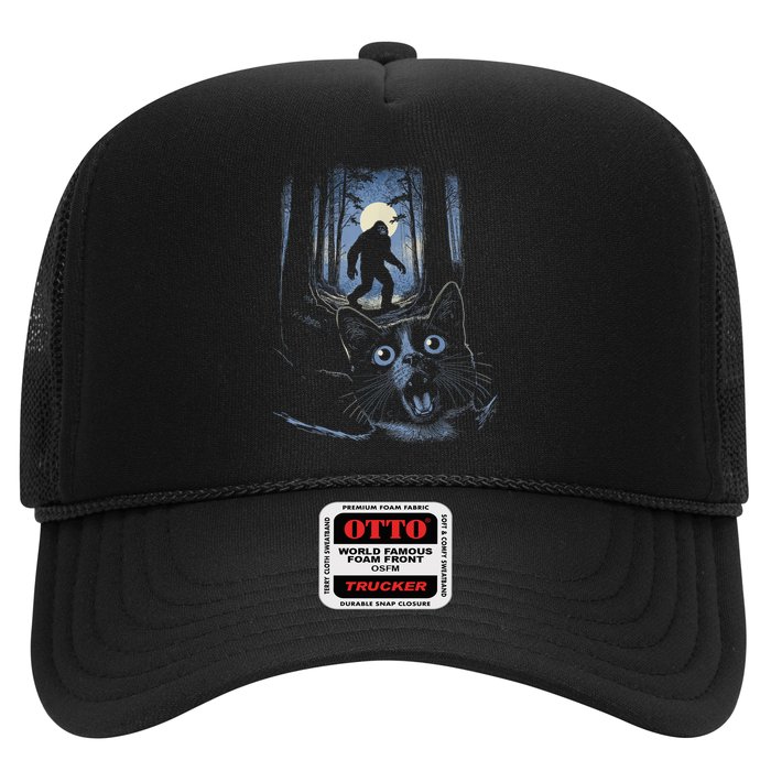 Surprised Scared Cat Selfie With Bigfo Ot Sasquatch Trucker Hat