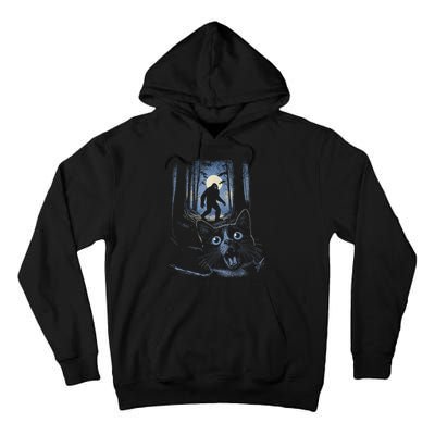 Surprised Scared Cat Selfie With Bigfo Ot Sasquatch Tall Hoodie