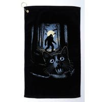 Surprised Scared Cat Selfie With Bigfo Ot Sasquatch Golf Towel