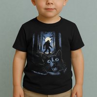 Surprised Scared Cat Selfie With Bigfo Ot Sasquatch Toddler T-Shirt