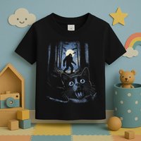 Surprised Scared Cat Selfie With Bigfo Ot Sasquatch Toddler T-Shirt