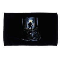 Surprised Scared Cat Selfie With Bigfo Ot Sasquatch Microfiber Hand Towel