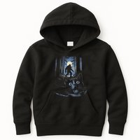 Surprised Scared Cat Selfie With Bigfo Ot Sasquatch Kids Hoodie