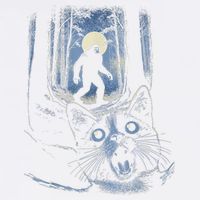 Surprised Scared Cat Selfie With Bigfo Ot Sasquatch Garment-Dyed Sweatshirt