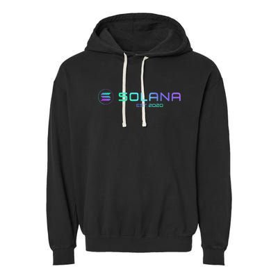 Solana Sol Coin Crypto Logo Blockchain Solana Garment-Dyed Fleece Hoodie