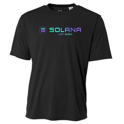 Solana Sol Coin Crypto Logo Blockchain Solana Cooling Performance Crew T-Shirt