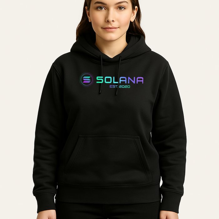 Solana Sol Coin Crypto Logo Blockchain Solana Hoodie