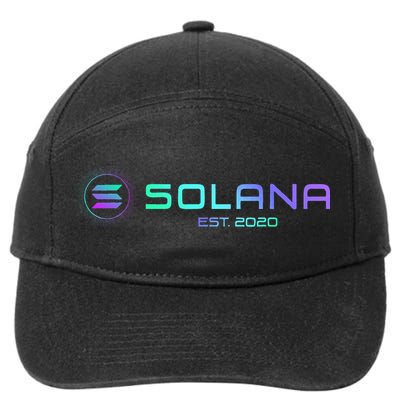 Solana Sol Coin Crypto Logo Blockchain Solana 7-Panel Snapback Hat
