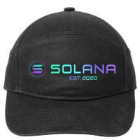 Solana Sol Coin Crypto Logo Blockchain Solana 7-Panel Snapback Hat