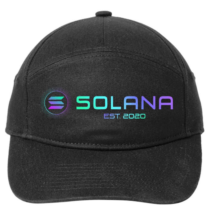 Solana Sol Coin Crypto Logo Blockchain Solana 7-Panel Snapback Hat