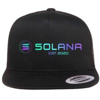 Solana Sol Coin Crypto Logo Blockchain Solana Flat Bill Trucker Hat