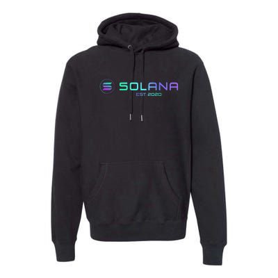 Solana Sol Coin Crypto Logo Blockchain Solana Premium Hoodie