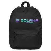 Solana Sol Coin Crypto Logo Blockchain Solana 16 in Basic Backpack