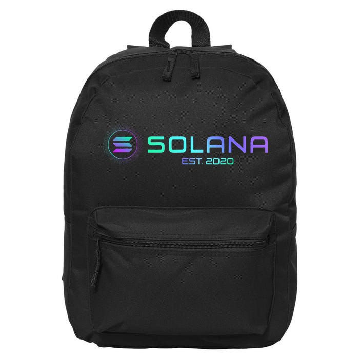 Solana Sol Coin Crypto Logo Blockchain Solana 16 in Basic Backpack