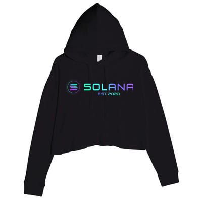 Solana Sol Coin Crypto Logo Blockchain Solana Crop Fleece Hoodie