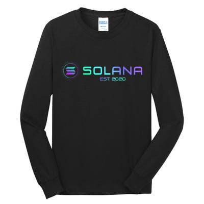 Solana Sol Coin Crypto Logo Blockchain Solana Tall Long Sleeve T-Shirt