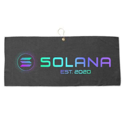 Solana Sol Coin Crypto Logo Blockchain Solana Large Microfiber Waffle Golf Towel