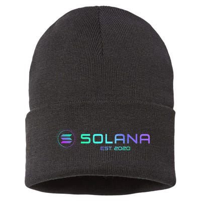 Solana Sol Coin Crypto Logo Blockchain Solana Sustainable Knit Beanie