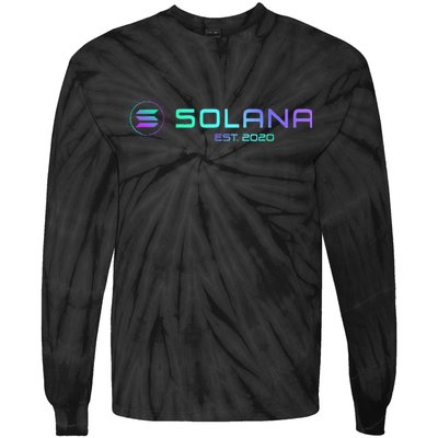 Solana Sol Coin Crypto Logo Blockchain Solana Tie-Dye Long Sleeve Shirt