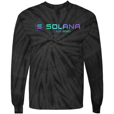 Solana Sol Coin Crypto Logo Blockchain Solana Tie-Dye Long Sleeve Shirt