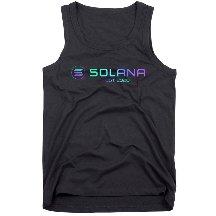 Solana Sol Coin Crypto Logo Blockchain Solana Tank Top