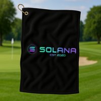 Solana Sol Coin Crypto Logo Blockchain Solana Golf Towel