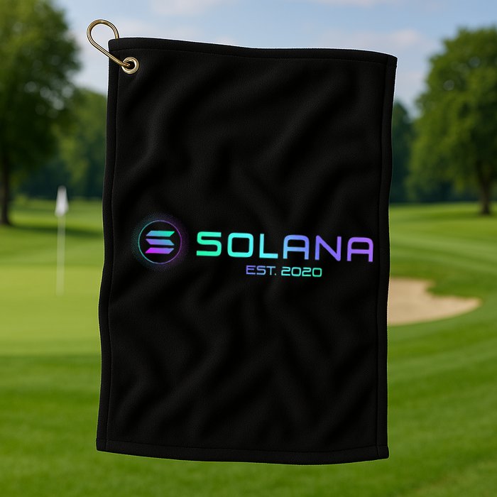 Solana Sol Coin Crypto Logo Blockchain Solana Golf Towel