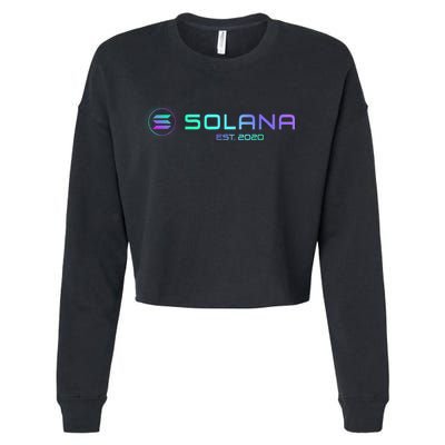 Solana Sol Coin Crypto Logo Blockchain Solana Cropped Pullover Crew