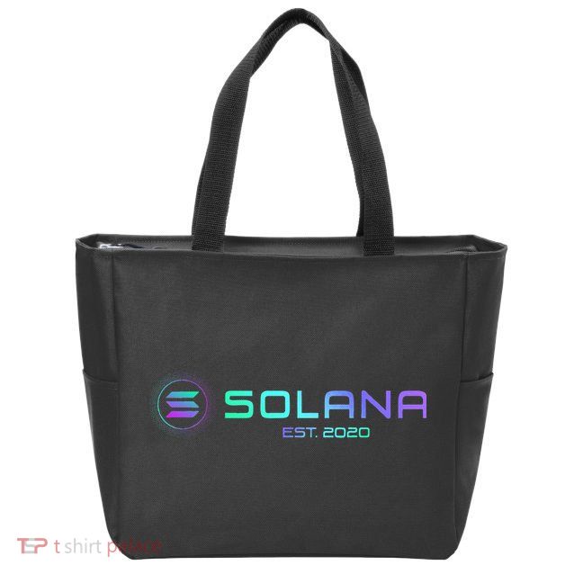 Solana Sol Coin Crypto Logo Blockchain Solana Zip Tote Bag
