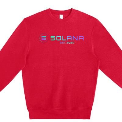 Solana Sol Coin Crypto Logo Blockchain Solana Premium Crewneck Sweatshirt