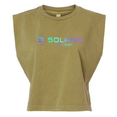 Solana Sol Coin Crypto Logo Blockchain Solana Garment-Dyed Women's Muscle Tee