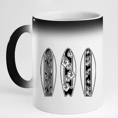 Surfing Surfboard Classic Retro Surfboarder Surfer Surf Life 11oz Black Color Changing Mug