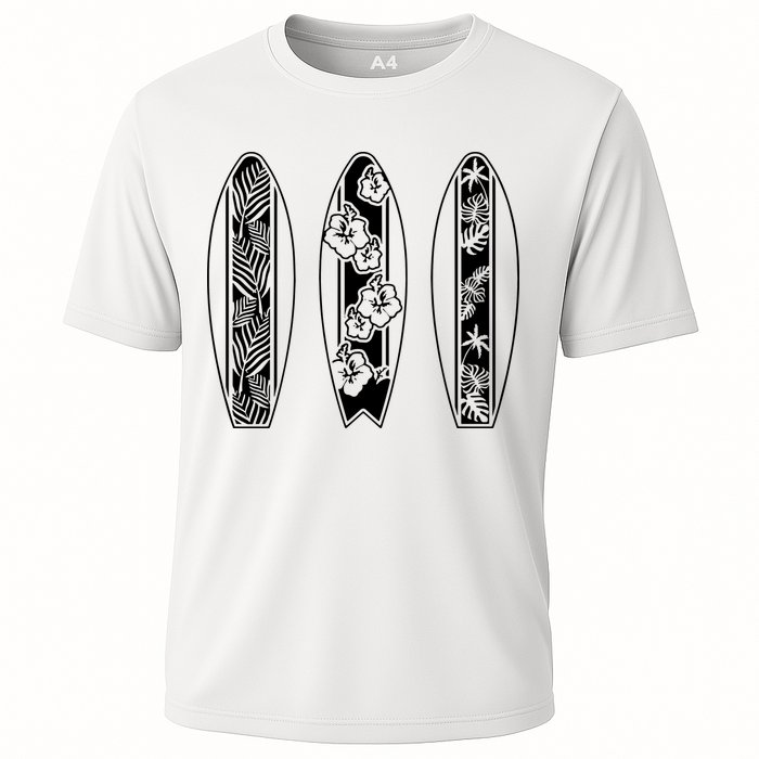 Surfing Surfboard Classic Retro Surfboarder Surfer Surf Life Cooling Performance Crew T-Shirt