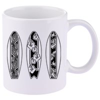 Surfing Surfboard Classic Retro Surfboarder Surfer Surf Life 11oz C Handle Ceramic Mug