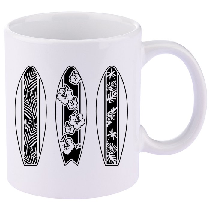Surfing Surfboard Classic Retro Surfboarder Surfer Surf Life 11oz C Handle Ceramic Mug