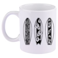 Surfing Surfboard Classic Retro Surfboarder Surfer Surf Life 11oz C Handle Ceramic Mug