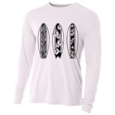 Surfing Surfboard Classic Retro Surfboarder Surfer Surf Life Cooling Performance Long Sleeve Crew