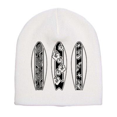 Surfing Surfboard Classic Retro Surfboarder Surfer Surf Life Short Acrylic Beanie